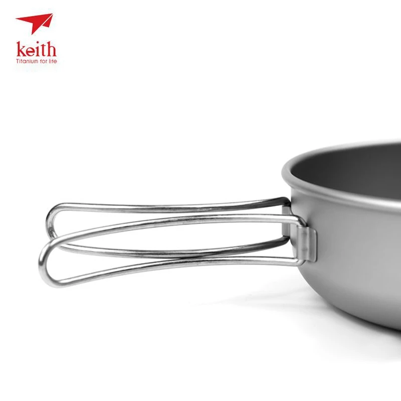 600 ml Keith Picnic acampar al aire libre grandes cuencos titanio contenedor arroz para verduras con asas plegables cocina Ti5326