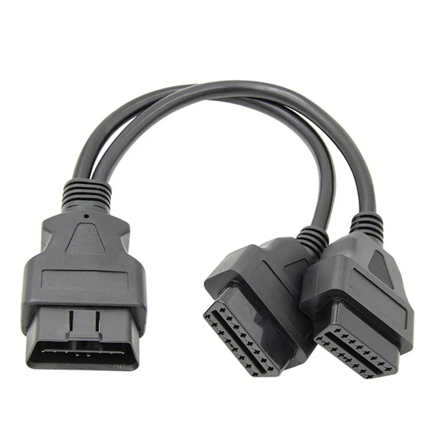 ELM327 удлинитель адаптер OBD2 сканер 16pin 2 в 1 Мужской Женский Преобразованный кабель
