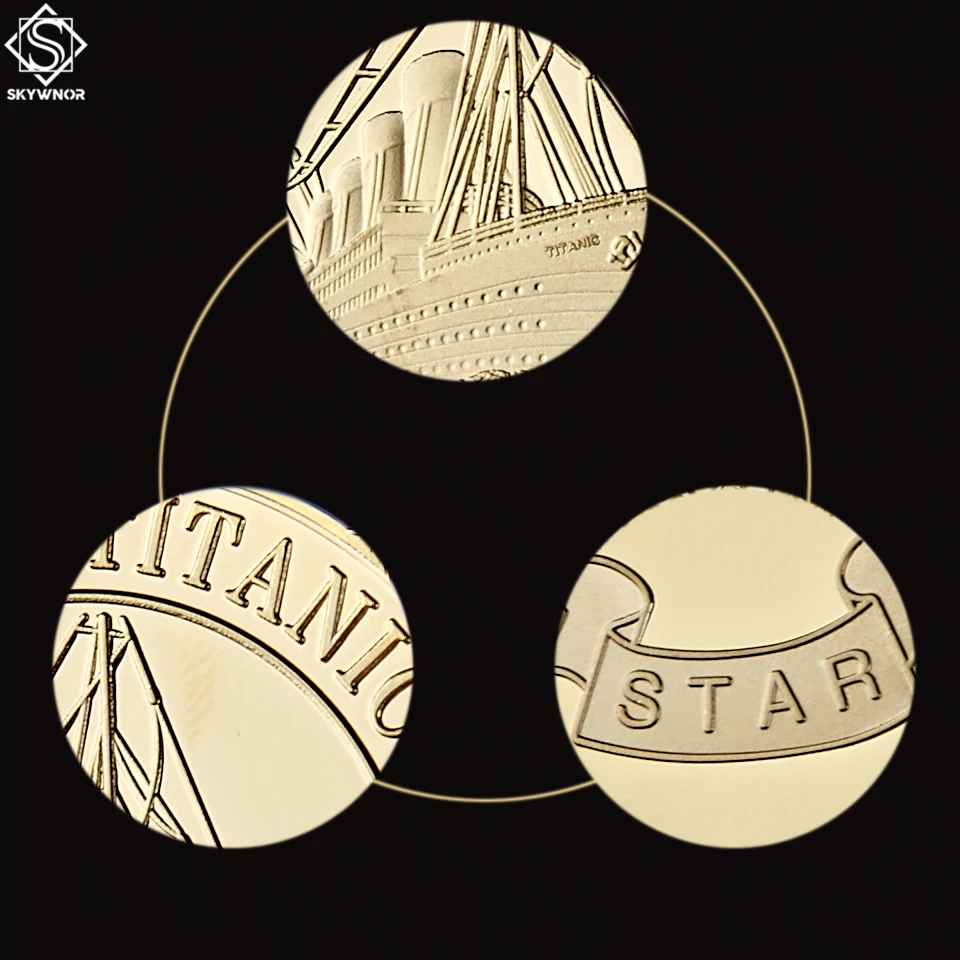 1912 цвета: золотистый, Серебристый покрытием и многослойной R.M.S Титаник жертв 1OZ золотого/серебро белый Звезда линии коллекционные монеты