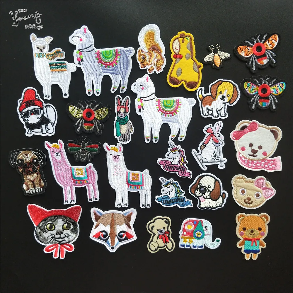 Mix Hot melt adhesive patches Cartoon Animal Embroidery patch Sheep Unicorn Dog stickers Iron on Stripes DIY Clothing Accessory Mix Hot melt adhesive patches Cartoon Animal Embroidery patch Sheep Unicorn Dog stickers Iron on Stripes DIY Clothing Accessory