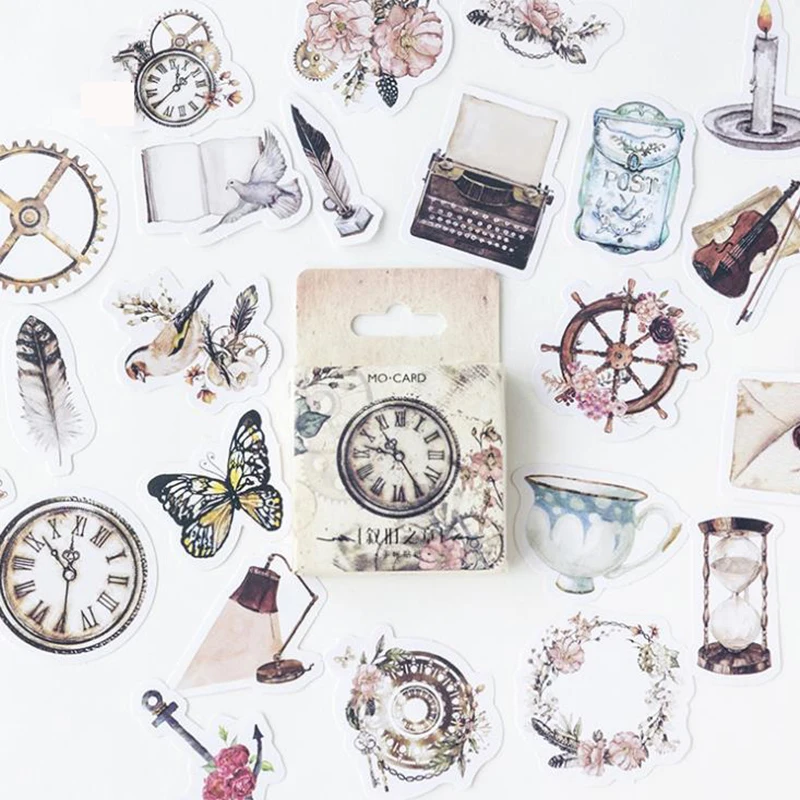 

46 Pcs/lot Vintage Flower Paper Sticker Decoration Journal Sticker DIY Diary Scrapbooking Planner label Sticker kawaii Supplies