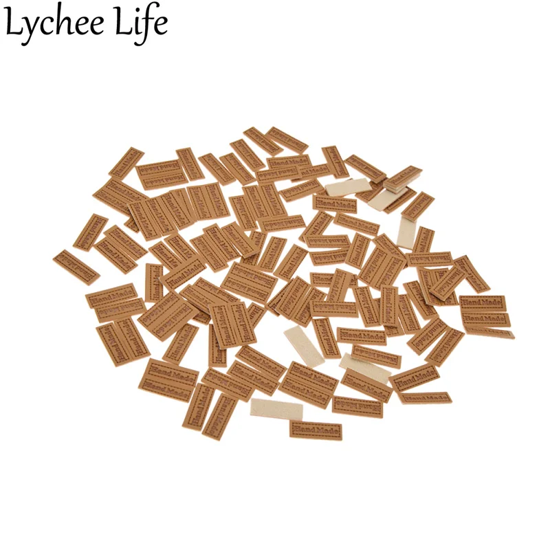 Lychee Life 100 шт. искусственная кожа рельефные бирки для шитья одежды фабрика сделай