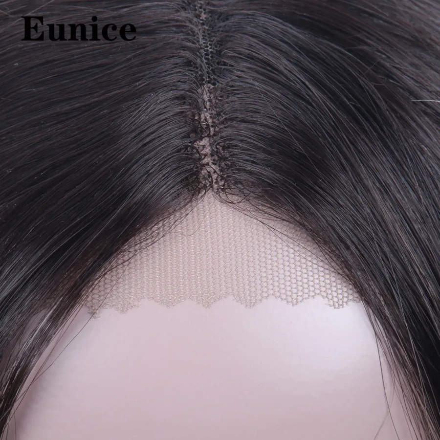 Длинные объемные волнистые термостойкие волосы синтетические волосы на кружеве парик 22 дюйма средняя часть бесклеевая парики для черных женщин Омбре коричневый Eunice