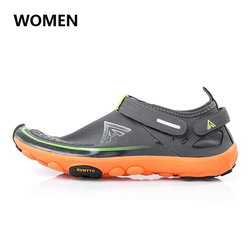 HUMTTO Men's Upstream Shoes Ultralight Breathable Quick Dry Hiking Shoes Women Outdoor Camping Wearable Sneakers - Цвет: Gray-green women