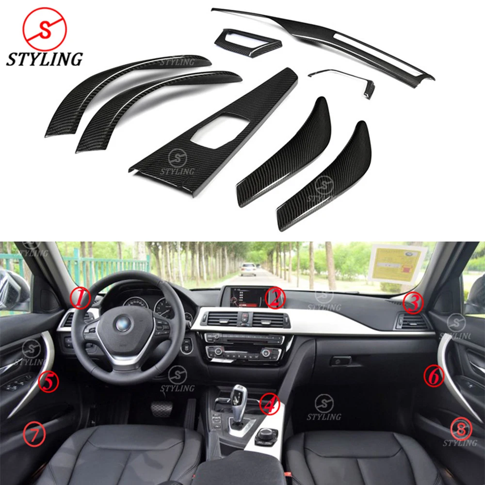 For BMW F30 F34 Carbon Interior Trim Cover car sticker 3 Series F30 F34 & 4 Series F32 F36 Carbon Fiber Interior Cover trim LHD For BMW F30 F34 Carbon Interior Trim Cover car sticker 3 Series F30 F34 & 4 Series F32 F36 Carbon Fiber Interior Cover trim LHD