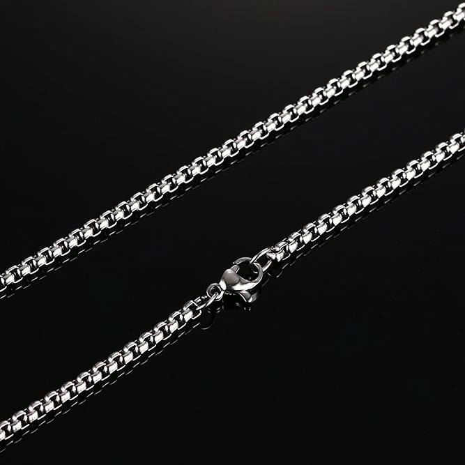 Qevila New Fashion Necklaces Punk Stainless Steel Gold Eagle Pendant Necklaces Silver Link Chian Necklace Men Women Jewelry Gift (9)