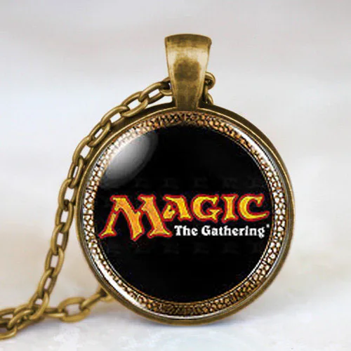 Женское ожерелье ручной работы Magic the Gathering модное с логотипом MtG в стиле стимпанк