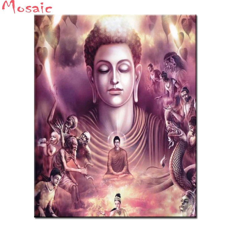 

Full 5D Diy Diamond Painting"religious buddha"3D Diamond mosaic Round Rhinestones Diamond cross stitch Embroidery painting