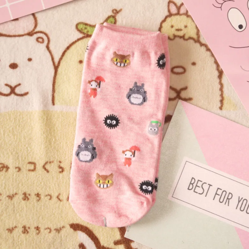 Totoro носки miyazaki носки с котами из мультфильма catbus милые носки розовый sox Япония студия ghibli kawaii стиль 20 пар/лот