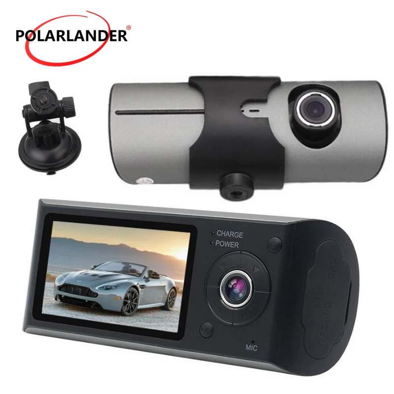 

Cam Video Recorder Dual Lens 2.7 Inch TFT LCD With GPS Camaras duales 3D G-Sensor R300 140 Degree Wide Angle Vehicle Car DVR