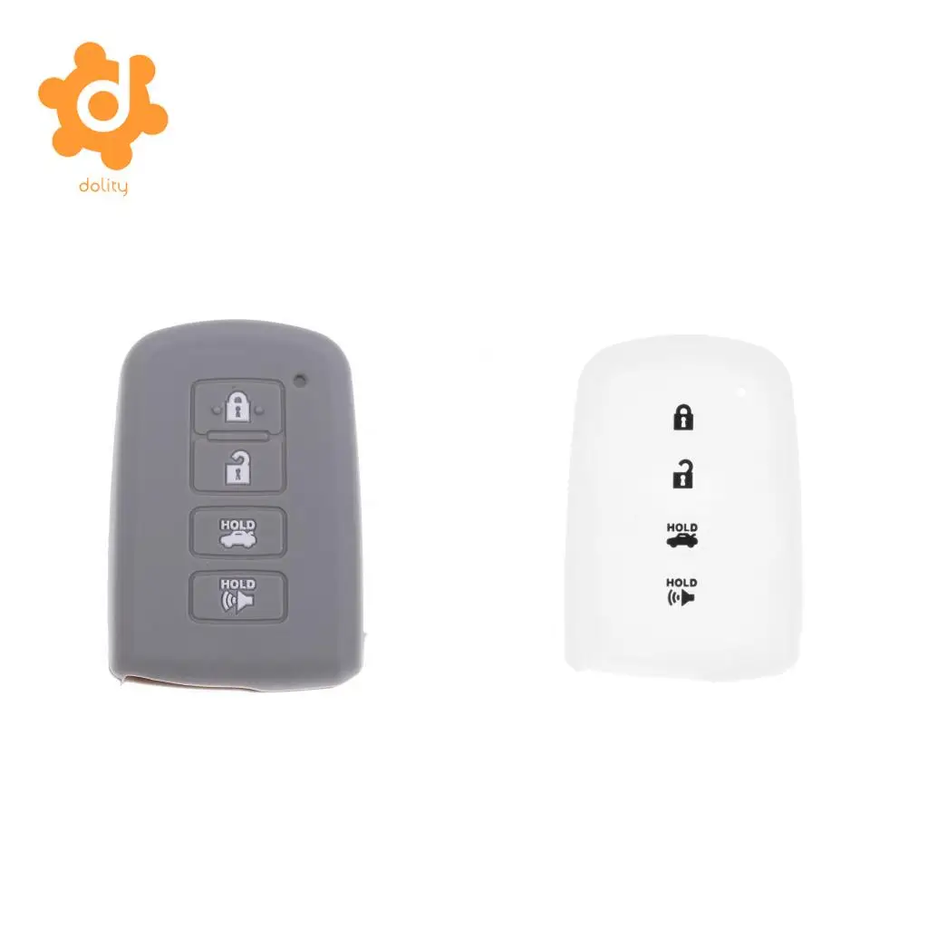 2x Silicone Car Key Shell Fob Case Cover for Toyota Avalon RAV-4 Clear+Gray