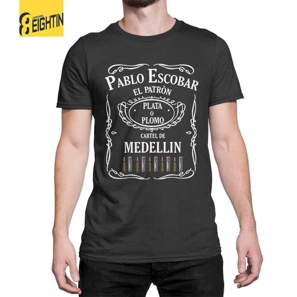Pablo Escobar El Patron T Shirt Short Sleeves 100 Cotton Tees Vintage