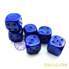 Bescon Raw Unpainted Marble 16MM D6 Game Dice with Blank 6th Side, 3 Assorted Color Set of 18pcs, Blank Marble Cube 2