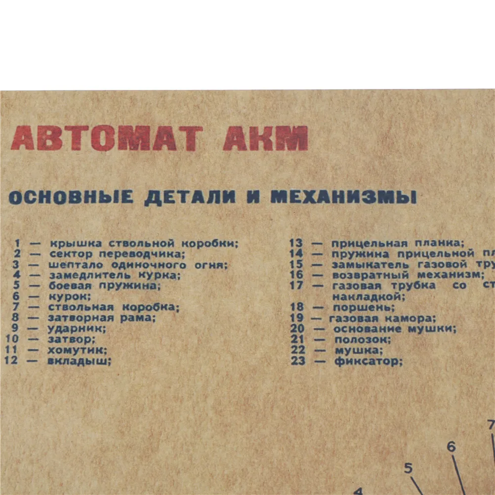 Винтажный постер AK-47 крафт-бумага краска ретро Наклейка на стену гостиная искусство ремесла карты бар Домашний Декор 51,5*36 см