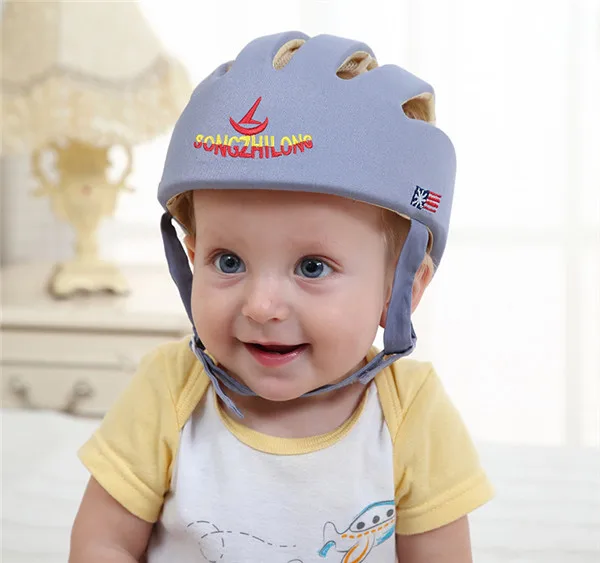 Регулируемый защитный шлем для младенцев, защитная анти-шоковая пена, детская шапка для младенцев, шлемы для ползания, прогулок, защита для головы - Цвет: Type F Gray