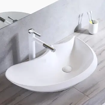 

Moon oval shape Basin Bathroom Washbasin Art Basin white ceramic Wash basin bathroom sink