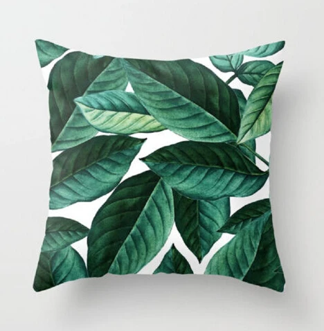 Tropical Leaf Cactus Monstera Polyester Case Cusion Green Leaves Throw Sofa Car Cushion Home Decor Decorative Pillowcase New 