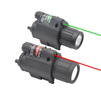 

Compact Flashlight and Laser Sight Combo 2 In 1 Function Laser Sight Scope with Mount Tactical Red Green Laser Sight