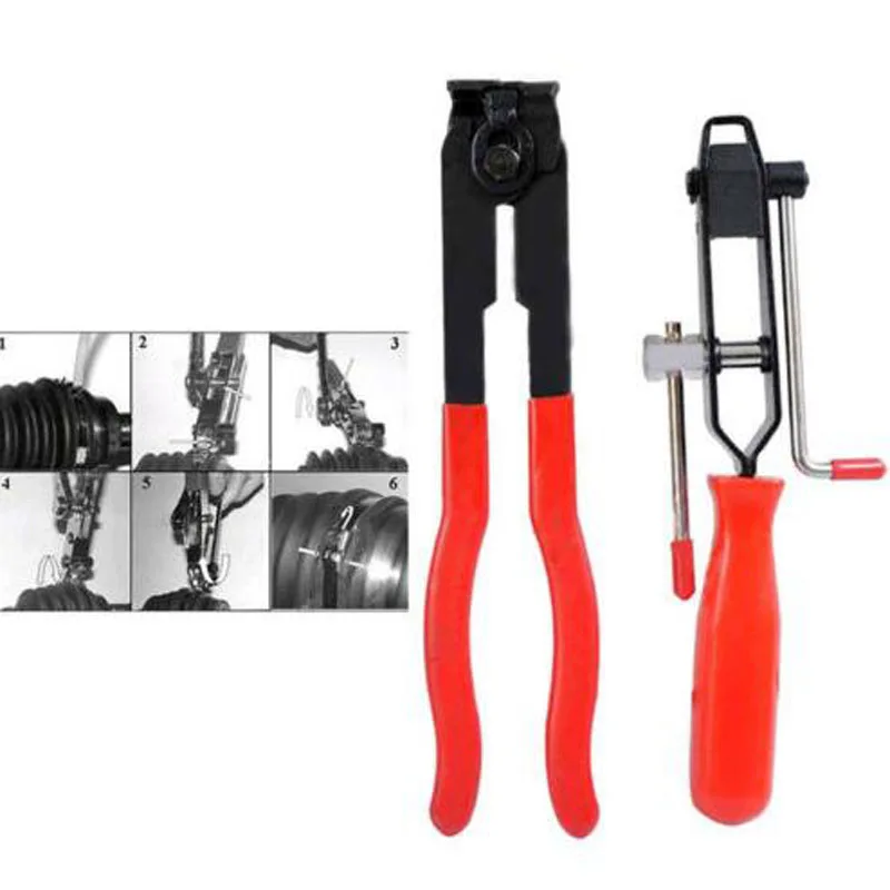 Y1G 2pcs CV Joint Boot Clamp Pliers Ear type Clips Car Banding Install Kit Set Car Repair Hand