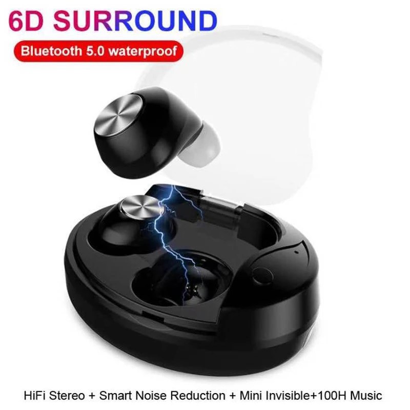 X28 TWS 5 0 настоящие беспроводные наушники 6D стерео Bluetooth мини водонепроницаемые с