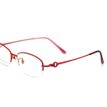 Чистый титан бизнес изысканные женские очки с очень легкой рамой половина рамки белый воротник очки c характером