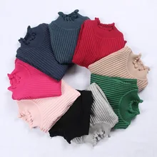 Детские Свитера для девочек осень-зима Свитера для девочек Карамельный цвет для мальчиков трикотажные свитера пуловеры детская одежда BC726