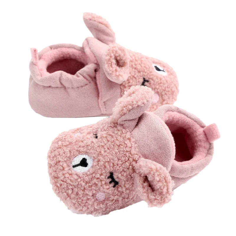 Для новорожденных обувь для ползунков для мальчиков и девочек ягненка тапочки для новорожденных кроссовки зимние меховые животных уши первых шагов