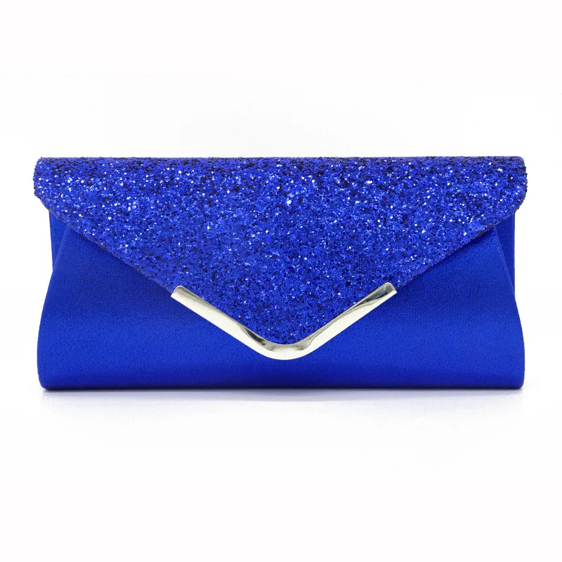 Новая женская сумочка, роскошная Дамская Блестящая Сумочка-клатч, Длинный кошелек, вечерняя сумочка на свадьбу, выпускной, сумочка, модная деловая сумка - Цвет: Синий
