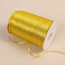 10/20/25/50 Yards los 3 mm Breite Goldene Seite Satin Band Nähen Geschenk Verpackung Stoff Gurtband bänder Für Home Hochzeit Dekoration