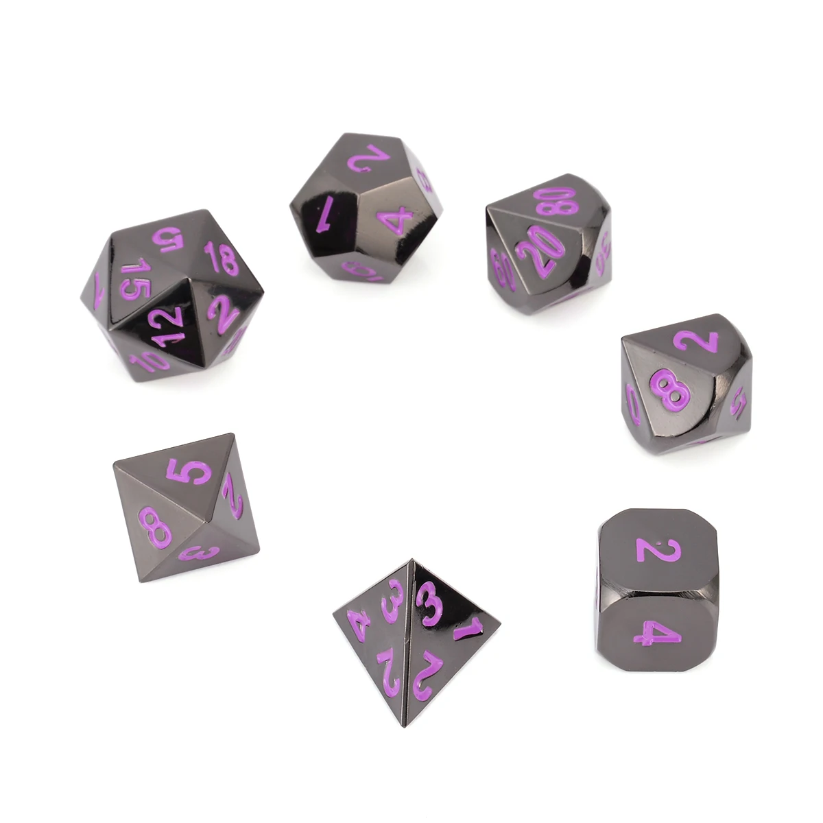 7Pcs Zinc Alloy Metal Polyhedral Dice Set Dungeons and Dragons RPG MTG Role Playing Table Board Funny School Bar Party Game