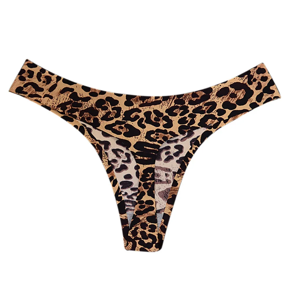 Женские трусики, женские сексуальные леопардовые бесшовные трусики со средней посадкой, нижнее белье, хлопковые стринги, Femme P2 30 2,124