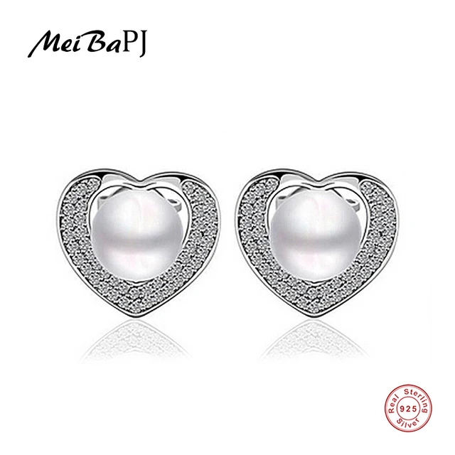 Meibapj Best Price 925 Sterling Silver Earrings Natural Freshwater Meibapj Best Price 925 Sterling Silver Earrings Natural Freshwater Pearl Jewelry For Women Platinum