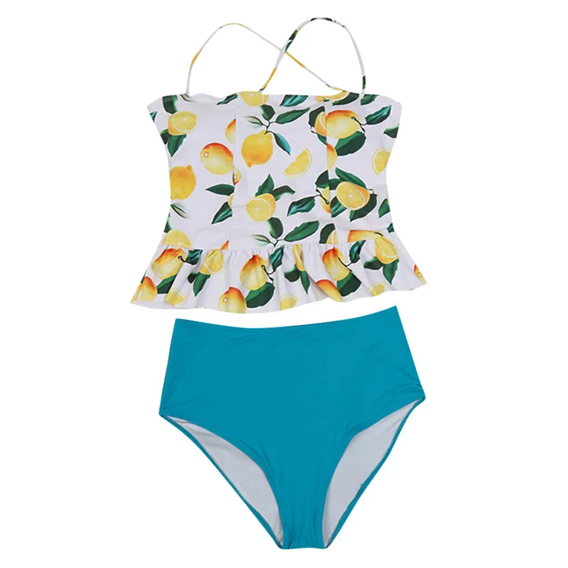 

Bikini 2019 Swimwear Women High Waist Bikinis Swimwear Swimuit Female Retro Beachewear Off-shoulder Bikini Two Pieces Swimsuit