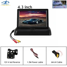 HF 4,3 дюймов складной мини ТВ монитор зеркало заднего вида автомобиля для камеры заднего вида Автобус TFT ЖК-дисплей экран 480X272 P HD