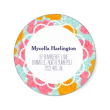 3,8 см на заказ яркие винтажные Цветочные обратный адрес этикетка