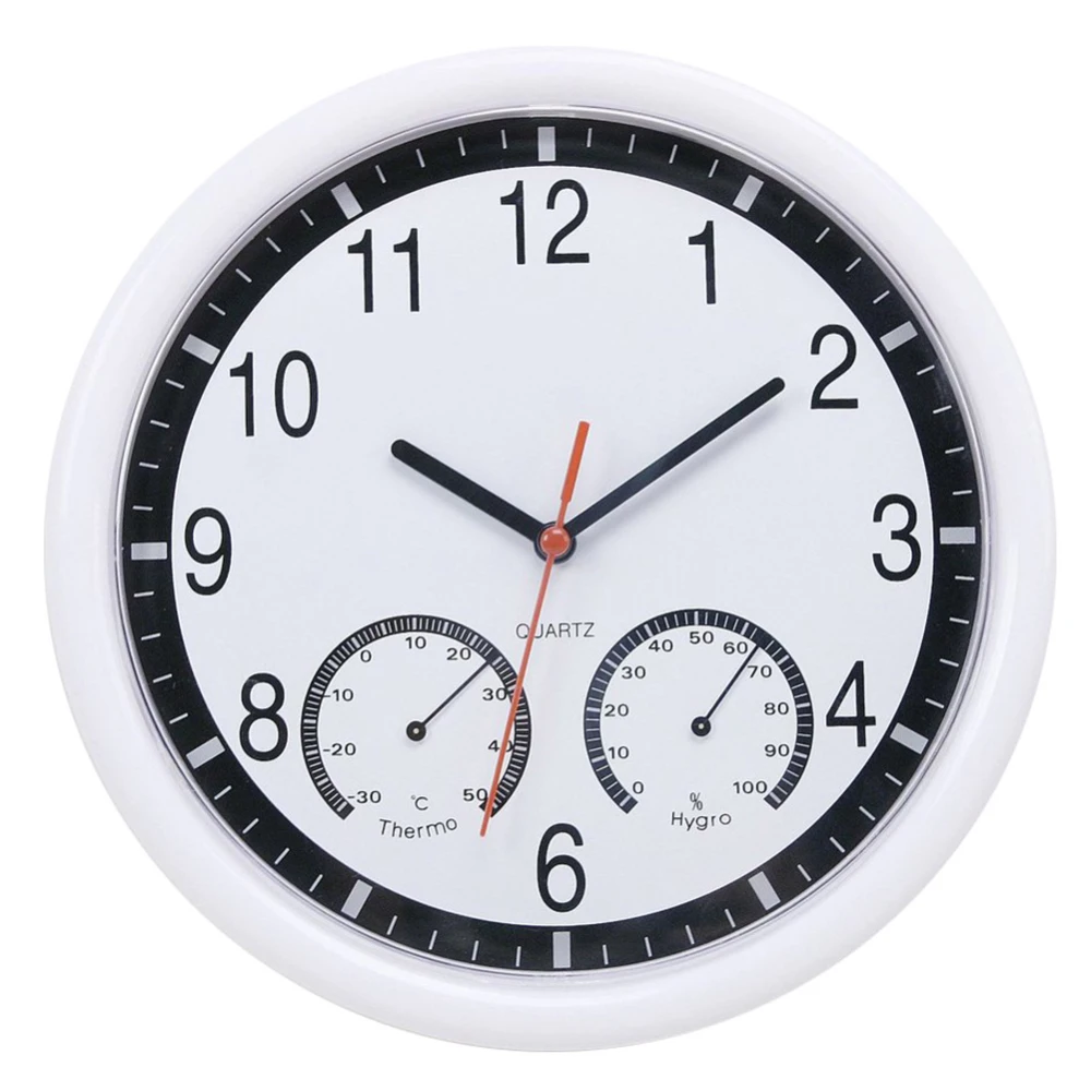

Kitchen Modern Thermometer Humidity Display Clock Silent Home Kitchen Wall Clock