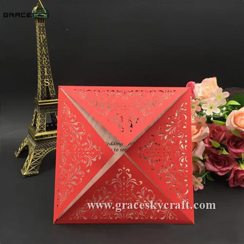 50pcs free shipping 150 150mm new laser cut four folding design lace