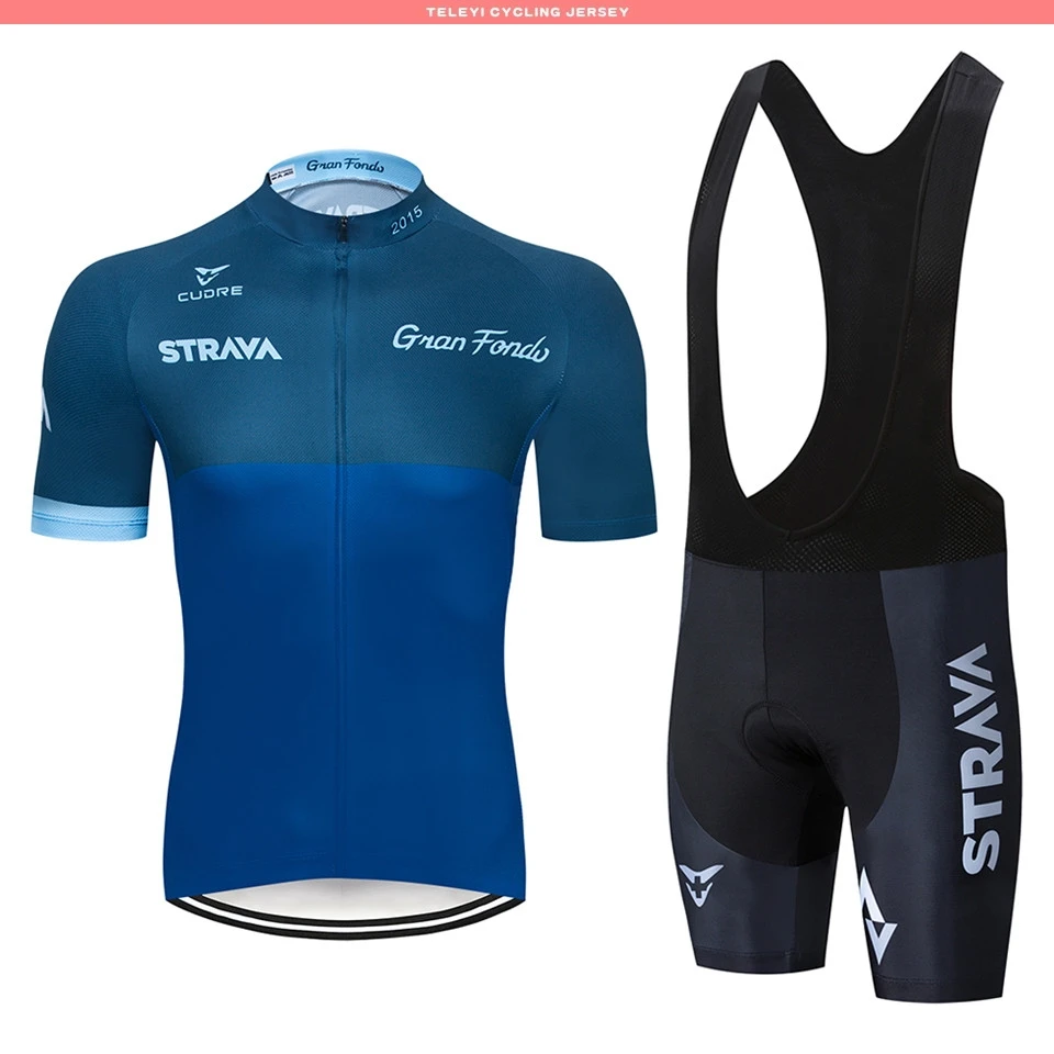 

5 colors Summer Strava New Cycling Jersey Short Sleeve Set Maillot Ropa Ciclismo Uniformes Quick-dry Bike Clothing MTB Cycle