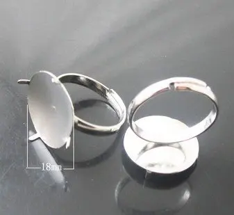 

Top hot 18mm pad Silver Tone adjustable finger ring make jewelry findings ( good quanlity)