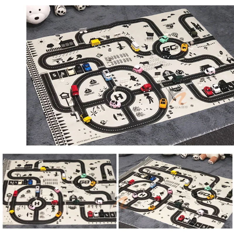 

Foldable Water Proof Car Parking Lot Scene Traffic Map Mat Kids Toy 130*100cm
