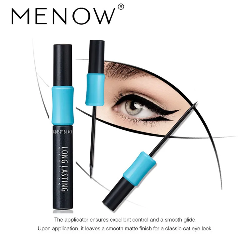 

MENOW Brand Liquid Cool Black Eyeliner Long-lasting Waterproof Not Blooming Eye Beauty Eyeliner Beauty Women Eye Cosmetics
