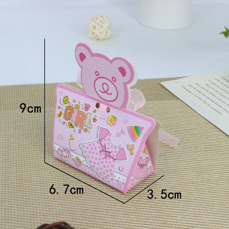 AVEBIEN/20 шт. подарочная коробка в форме медведя для мальчиков и девочек, Подарочная коробка для крещения и крещения, коробка для конфет для дня рождения, украшения для детей