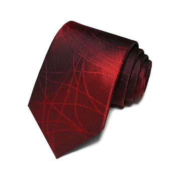 

New Wine Red Ties for Men Formal Business 8cm Tuxedo Suit Necktie Microfiber Wedding Party Mens Ties Corbatas with Tie Gift Box