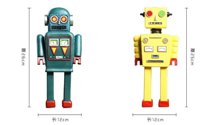 American Retro смолы робот модели Фигурки спальня Небольшие Декоративные Гостиная Nordic Творческий дом украшения