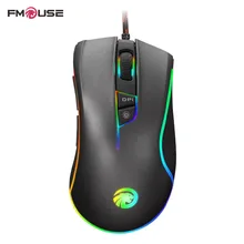 Original FMOUSE F300 4000 DPI Mouse Dazzle Colour Backlit Ergonomic USB Wired Optical Gaming Mouse Gamer For Pro Gamer