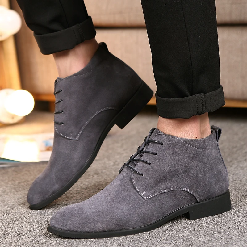 

2019 Spring Youth Trend Men Boots Fashion Pointed Men's Boots Matte Leather Casual Style Men's Shoes Rubber Soles HH-872