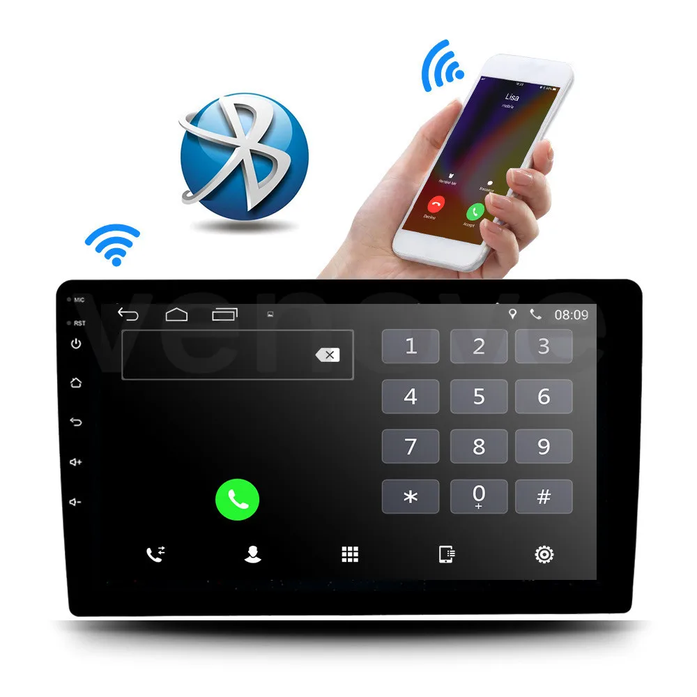 Автомобильный мультимедийный плеер 10 1 дюйма Android 9 2 Din + 32 ГБ GPS навигация Wi Fi