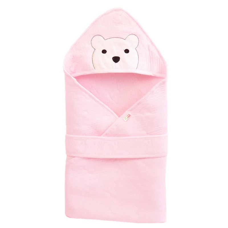 Летнее Детское одеяло; хлопковое дышащее одеяло для младенцев; Пеленальное Одеяло для новорожденных; спальный мешок с капюшоном; постельное белье Parisarc; одеяло s - Цвет: 80CM Pink