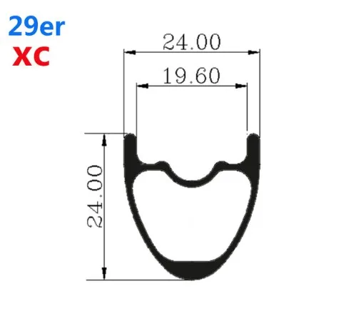 Новое поступление углеродный руль Mtb велосипедная ободная 29 дюймов Mtb с прямыми закраинами Асимметричная 24/27/30/35/40/50 мм Ширина 29 мм Глубина Ems - Цвет: 24mm XC 1pcs