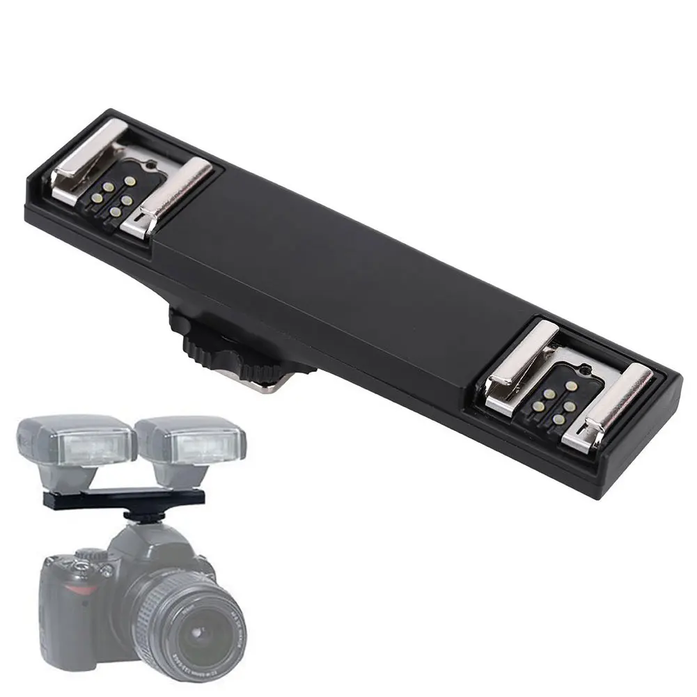 

TTL Trigger Dual Flash Splitter ABS Black Speedlite Hot Shoe Bracket Mount Accessories Durable Portable For Nikon DSLR Camera